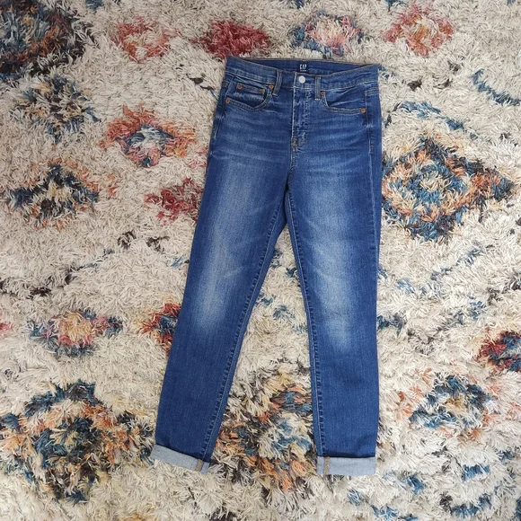 Gap True Skinny High Waisted Rise Jeans Jeggings Casual Basic Denim Cropped - Picture 4 of 11